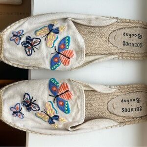 Soludos size 10 smoking slipper slide butterfly